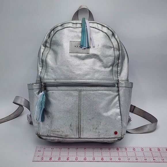 State Bags Kane Double Pocket Backpack Blue Metallic SOLD OUT - Picture 12 of 14